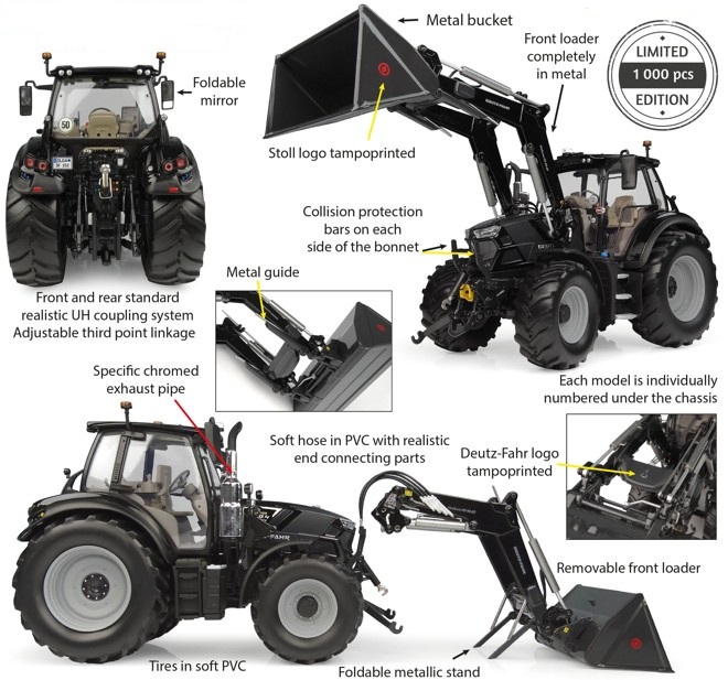 Deutz-Fahr 6150.4 TTV Warrior with Stoll FZ 43-27 front loader Limited Edition 1000 pieces - 1:32
